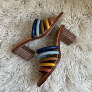 Madewell multicoloured leather sandals with round toe and 2.5" heel